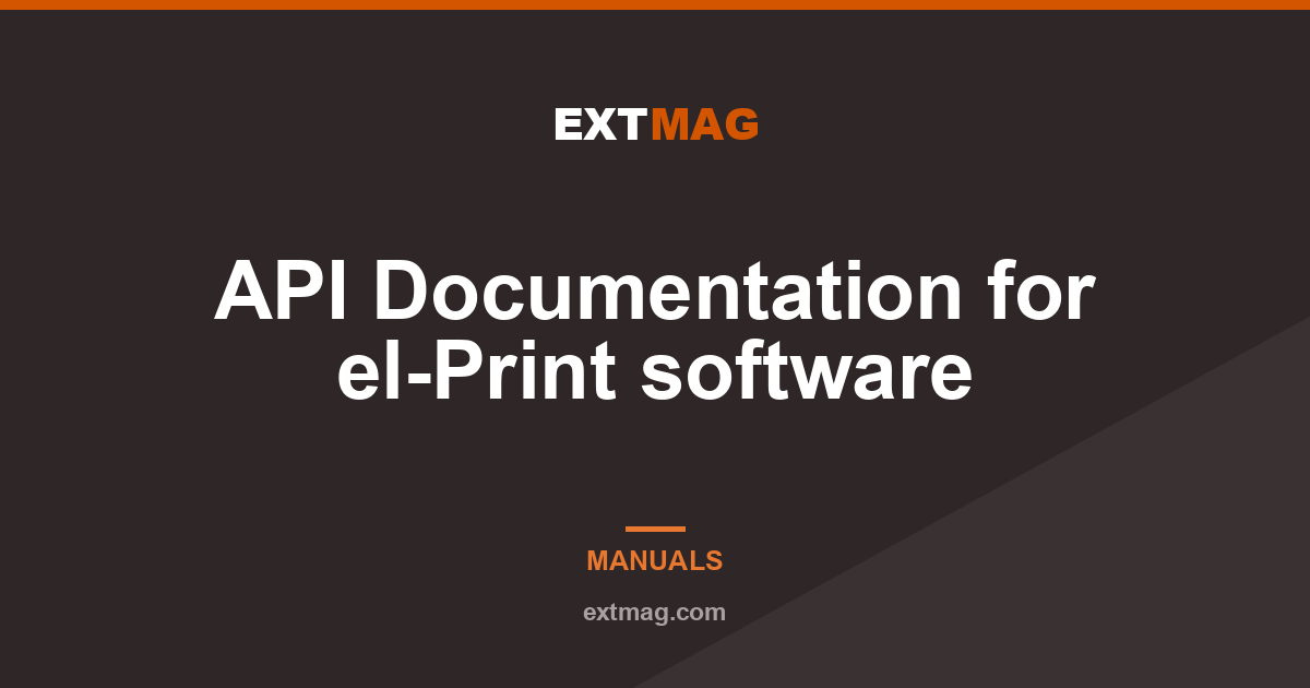 API Documentation for el-Print software