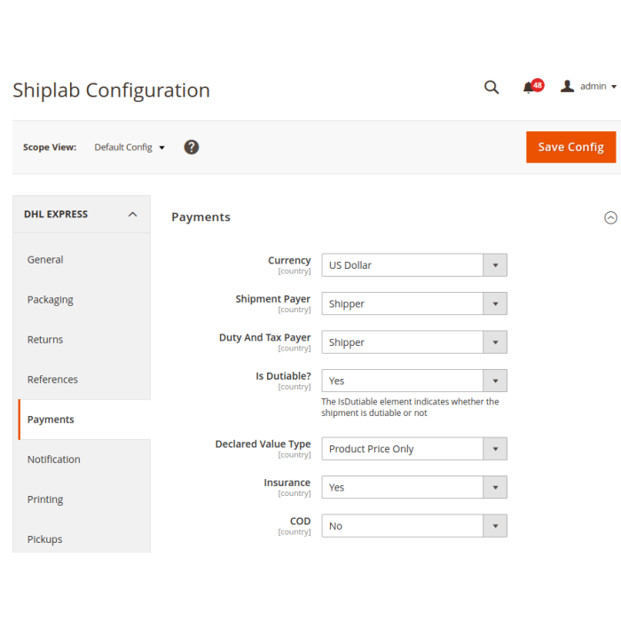 MyDHL Express Comprehensive Shipping for Magento® 2.x