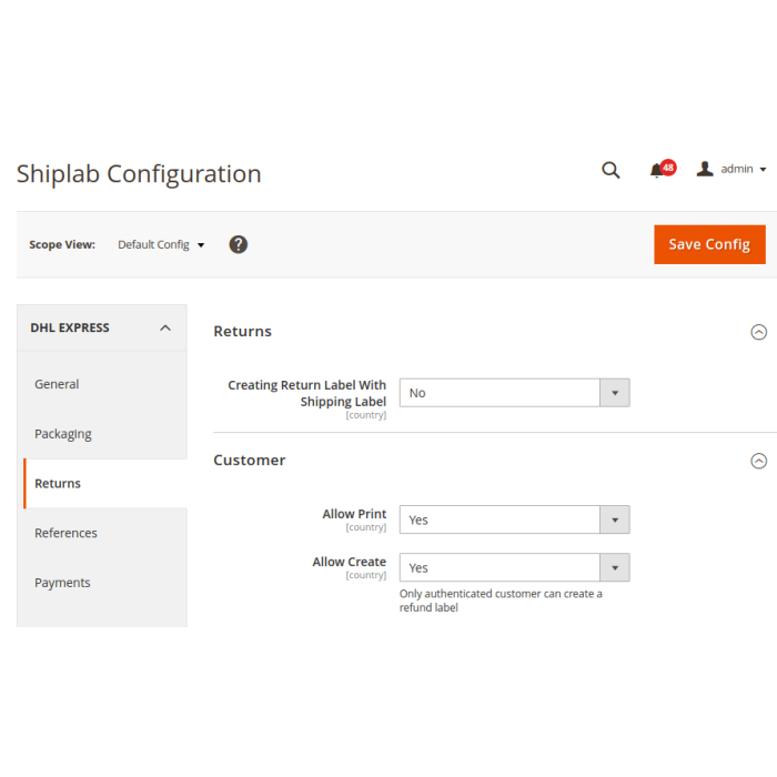 MyDHL Express Comprehensive Shipping for Magento® 2.x