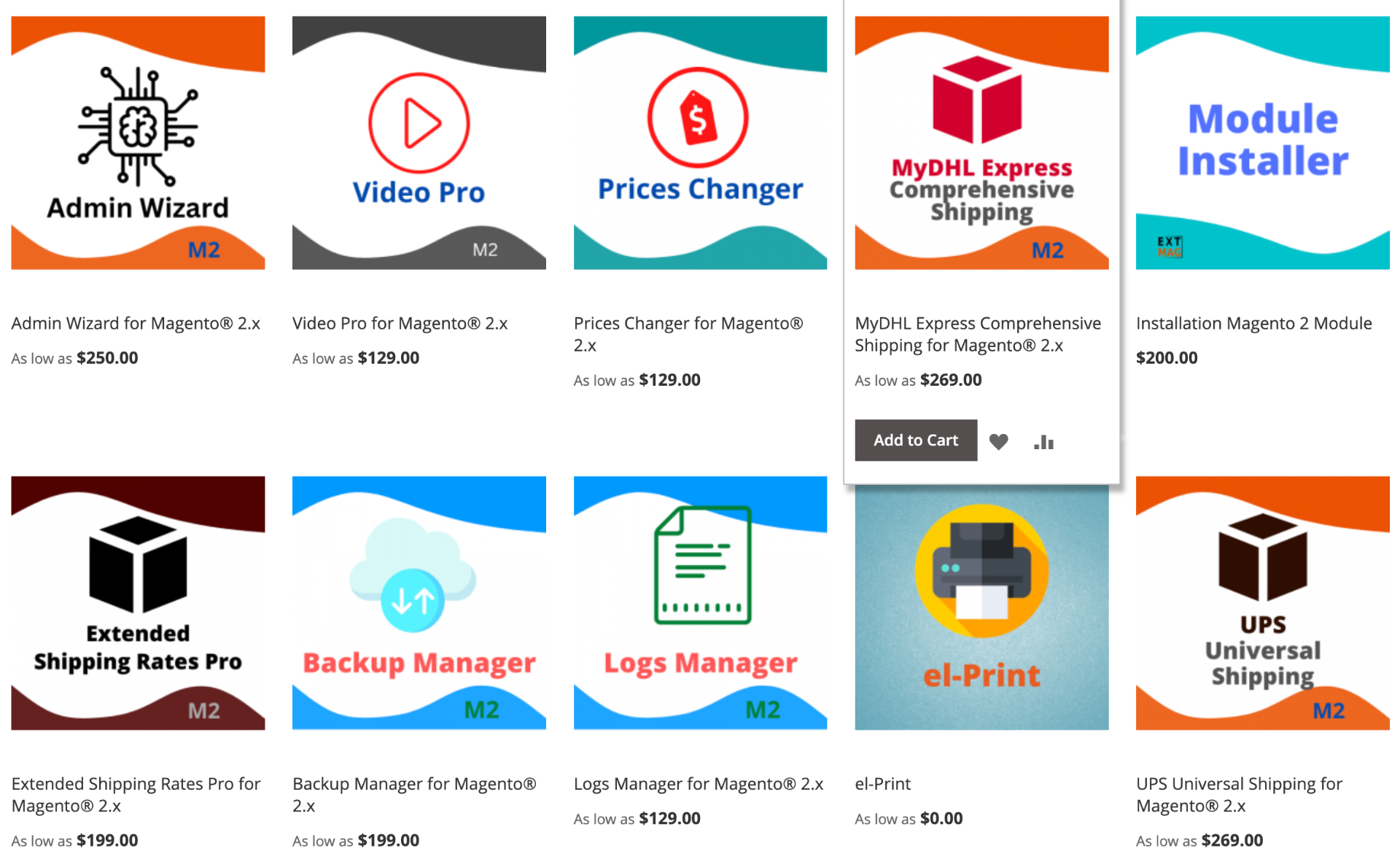 "Featured Products" on the Magento homepage